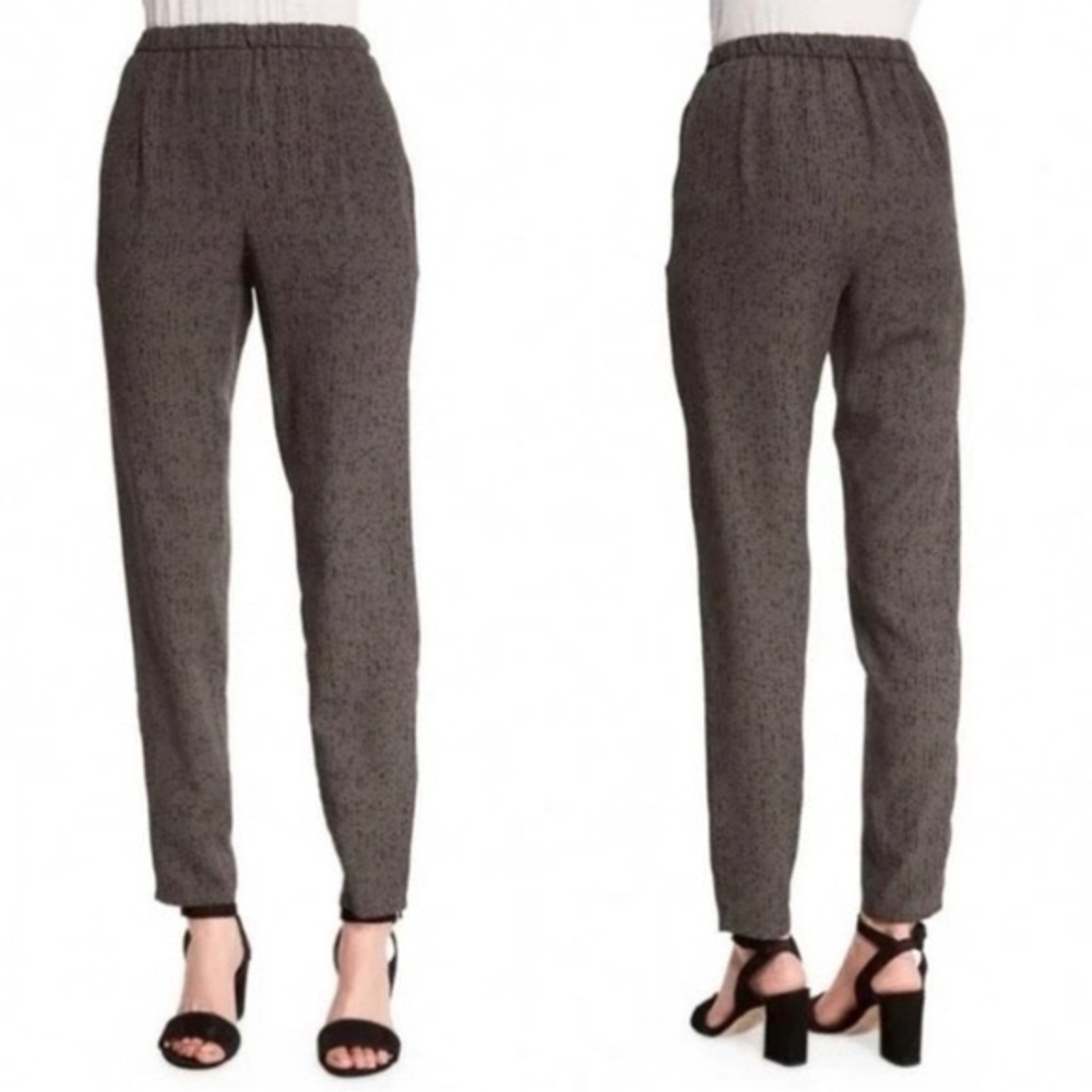 Eileen Fisher Bark Silk Crepe Slouchy Pant Gray Confetti Printed Women’s Large - Picture 2 of 12